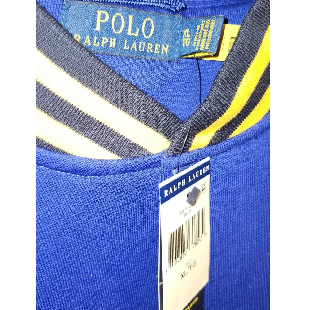 Polo Ralph Lauren Mens‎ Varsity Track Jacket Blue Yellow Snap Front XL NWT